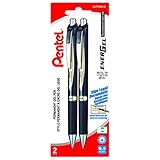 Pentel EnerGel Permanent Retractable Liquid Gel Rollerball Pen, Archival Quality, Water Resistant Ink, For Signing Important Documents, 0.5mm Fine Point, Blue Ink, BLP75BP2-C, 2 Pack