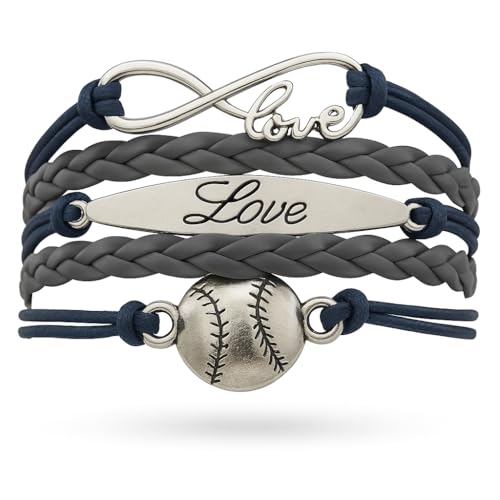 Love Softball Adjustable Bracelet – Inspirational Sports Jewelry Gift for Girls and Women – Great for Christmas, Birthdays, Tournaments, Graduation