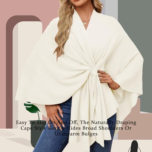 Consolidateh Sweater, Elegant Shawl Wraps Soft Open Front Poncho Sweater, Shawl Poncho sweater for Office3