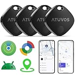 ATUVOS Dual System Air Tracker Tag PRO 4 Pack, Smart Key Finder Works with Android Google Find Hub or iOS Apple Find My APP, Bluetooth Item Locator for Luggage, Suitcase, Bags