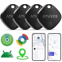 ATUVOS Dual System Air Tracker Tag PRO 4 Pack, Smart Key Finder Works with Android Google Find Hub or iOS Apple Find My APP, Bluetooth Item Locator for Luggage, Suitcase, Bags