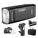 GODOX AD200 Pro AD200Pro 200Ws 2.4G Flash Strobe, Speedlight 1/8000s HSS, 500 Full Power Flashes, 0.01-1.8s Recycling, 2900mAh Battery, Bare Bulb/Speedlite Fresnel Flash Head, Pocket Flash Monolight