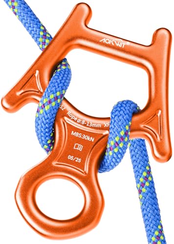 30kN Figure 8 Descender 7075 Aluminum Alloy Heavy Duty Belaying and Rappelling Device Tree Climbing Gear for Rock Climbing Mountaineering Arborist Caving Rescue Aerial Work Yoga 8-12mm Ropes