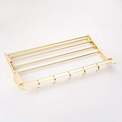 Étagère double porte-serviette or pliant pour optimiser les petits espaces - 4