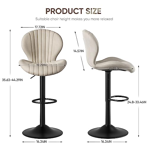 Nalupatio FU01023 Bar Stools Set Of 2 Modern Swivel Bar Chairs, Barstools Counter Height thumb #1