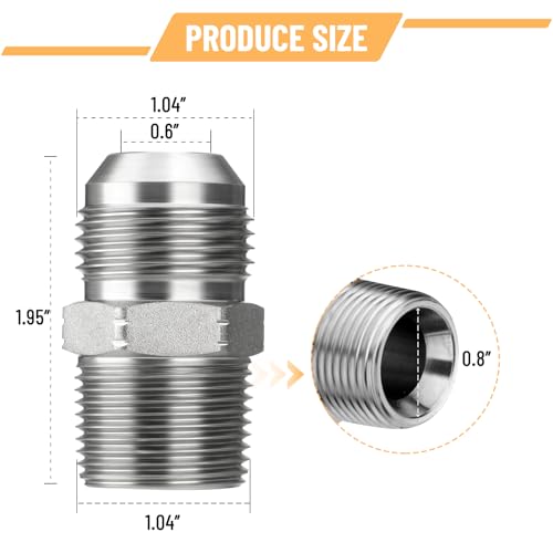 Image of 10 Pack Hydraulic Hose Adapter Fittings: 3 /4 inch JIC 37 Male x 3 /4 inch NPT Male, Straight Tube Connectors with Protection Cover