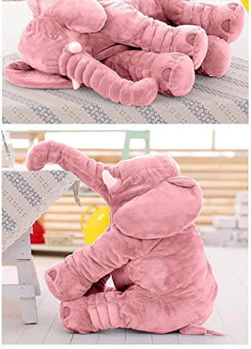 Image of Little Innocents Big Size Fibre Filled Stuffed Animal Elephant Baby Pillow with Ball Soft Toy for Baby Kids boy Girl Birthday Gift (Pink) - 1Year Above