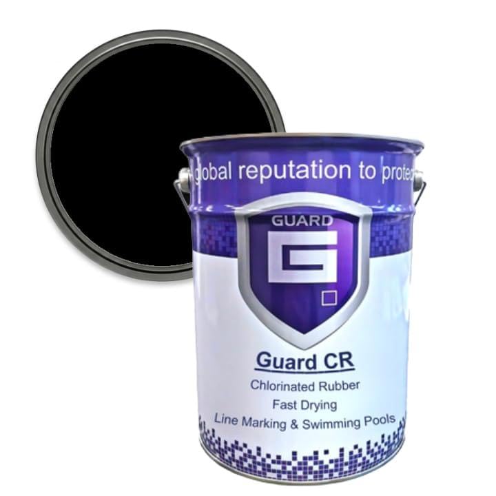 Guard CR - Chlorinated Rubber Line Marking and Swimming Pool Paint Fish Pond - 5 Litres Multiple Colours (Black)