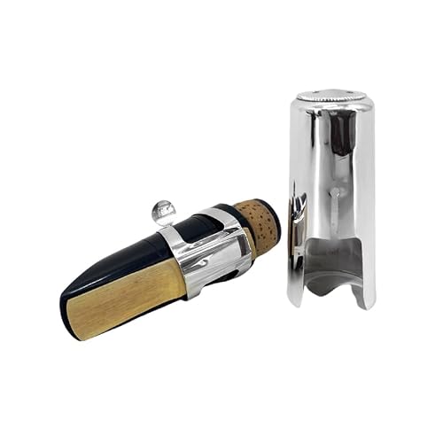 Yinfente Professionelle B flache Klarinette, Ebonitholz, 2 Fässer, mit Tasche, Stoff, Zubehör (schwarz)