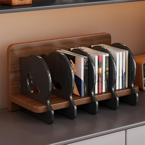 Estante para DVD con particiones extraíbles de madera acrílica que ahorra espacio 3