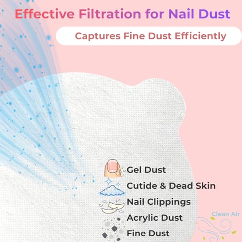 120 piezas de papel filtro desechable para colector de polvo de uñas miniatura 3