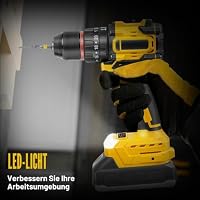 Akku Bohrschrauber Set 2 IN1 Akkubohrer kompatibel mit Dewalt 18V 20V – Ansicht 4