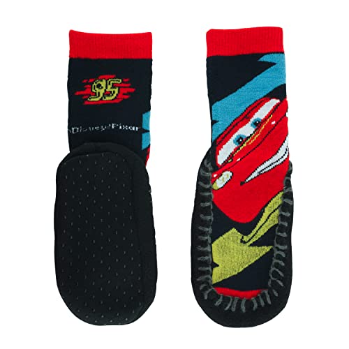 Disney Cars Chaussettes antidérapantes pour enfants de 6 mois à 4 ans, Cars Black (UK 6-8.5 / EU...