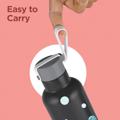 Image of Milton Arise 900 Thermosteel ISI Certified Water Bottle, 715 ml Stainless Steel, 24 Hr Hot and Cold I Leak Proof, Vacuum Insulation, for Office, School, Gym, Black Cosmo Drift