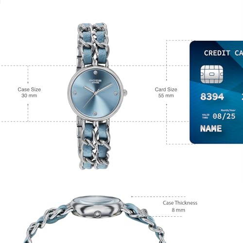 Image of Sonata Poze 9 with Quartz Analog with Metal+ Leather Strap Watch for Women