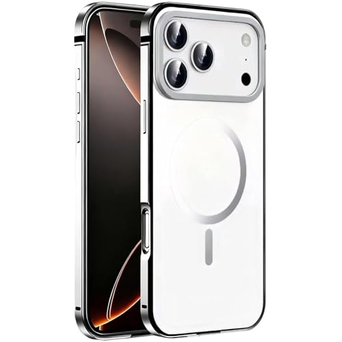 Coque iPhone 17 Pro Max magnétique fine protection caméra argent