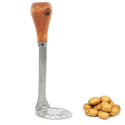 Mini presse-purée à avocat en acier inoxydable avec poignée en bois antidérapant (1 pièce)