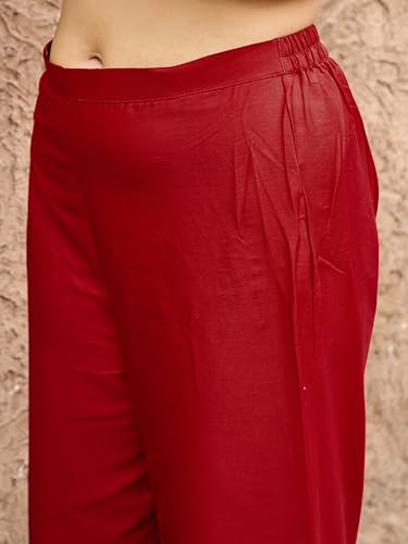Ensemble kurta rouge taille 38 en coton confortable pour les fêtes