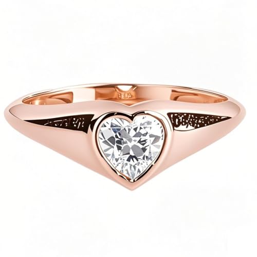 IGI CERTIFIED Personalized 10K/14K/18K Gold Lab Grown 1 to 3 ct Diamond Heart Cuts Engagement Promise Bridal Heart Ring D Color VVS Clarity for Women Size 3 to 152