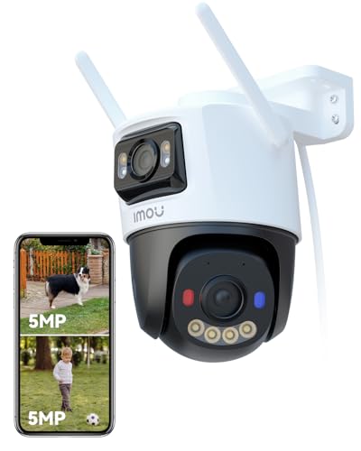 Image of Imou 5MP+5MP Dual Lens CCTV Camera Home Outdoor, Pan-Tilt Wi-Fi Camera, AI Human and Vehicle Detection, Smart Color Night Vision, Red-Blue Warning Light, Two Way Talk, Privacy Mode, Weatherproof