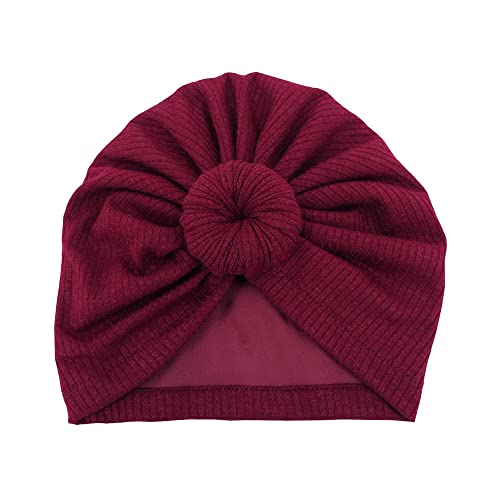 Image of Silky Satin Lined Turban Hat for Babies Infant Toddler Girls Boys Bonnet Newborn Cotton Beanie Little Kids Shower Caps