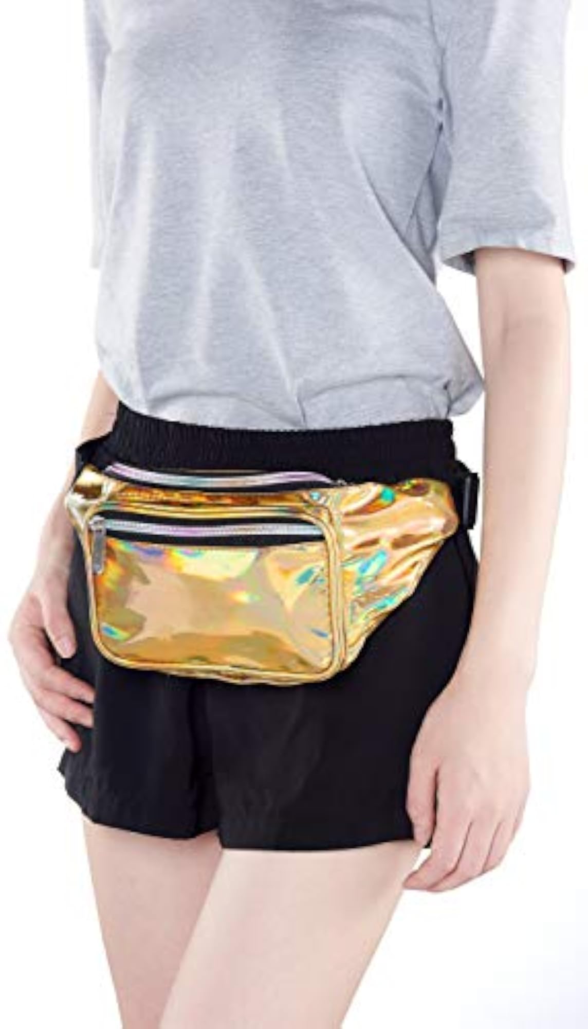 Gold Holographic Rainbow Fanny Pack for Festivals