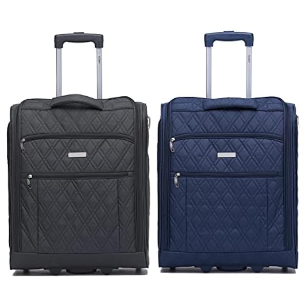 Flight Knight Set di 2 Valigia a Mano Grande 56 x 45 x 25 cm easyJet e British Airways - Approvata e testata - 2 ruote - Valigia da cabina in tessuto ultraleggera e resistente