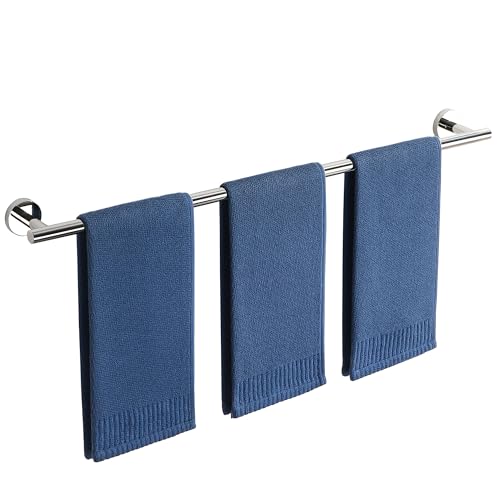SAYAYO Large Towel Rail Wall Mounted Chrome Towel Holder Bathroom Towel Bar for Hang Bath Towel SUS 304 Stainless Steel 80CM/32-Inch