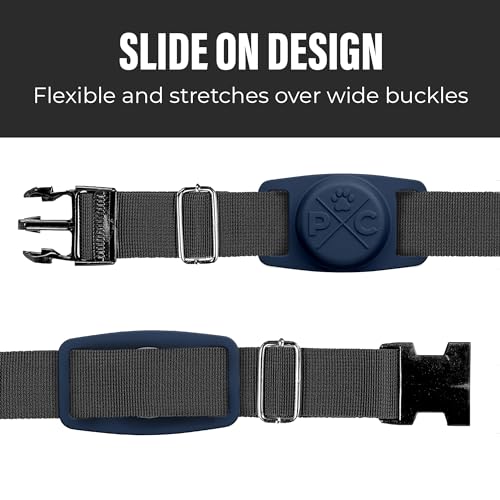 Image of Pup Culture Airtag Dog Collar | Durable & Protective Holder - Track Your Pet Using Apple Technology - For Dogs And Cats, Navy