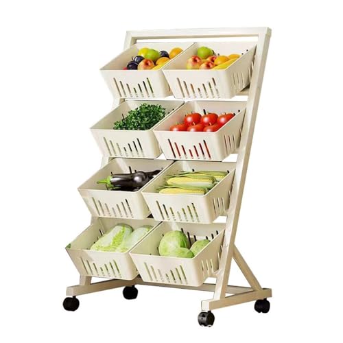 Küchenwagen, mehrstöckiges Küchenregal, rollender Vorratswagen für Obst, Gemüse und Snacks, platzsparendes Design für Küche und Waschküche