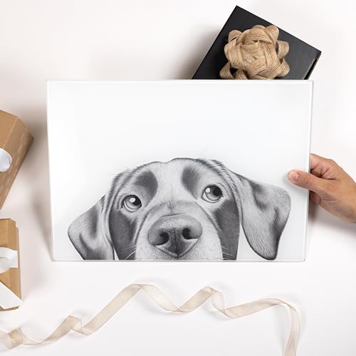 Tabla de Cortar de Vidrio Templado con Diseño de Perro, 34,9 cm x 24,8 cm, para Preparación de Alimentos, Ideal como Decoración de Cocina miniatura 4