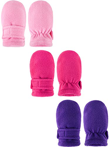 3 Pairs Baby Winter Mitten Gloves Fleece Warm Gloves Thickened Windproof Gloves