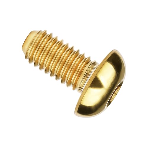 Image of Titanium Bolt M3 8 10 12 15mm Allen Key Head Screws for Bicycle Pack of 4 (Gold, M3x10mm)