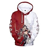 ELEFINE Unisex 3D Printing Hooded Pullover Impact Sweatshirt Cosplay Halloween Costume Hoodie for Teenager Girls Boys 2XS