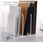 Acrylic Desk File Organizer, 3-Section Vertical File Folder Rack,Clear - Image 4