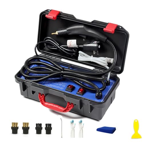 Limpiador a vapor, calentamiento de 15 s, mango ajustable, máquina de limpieza manual de alta presión con 11 accesorios, para aires acondicionados, campanas extractoras, automóviles