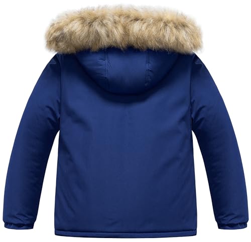 CREATMO US Boys' Waterproof Snow Coat Parka Windproof Winter Jacket With Detachable Fleece Hood2