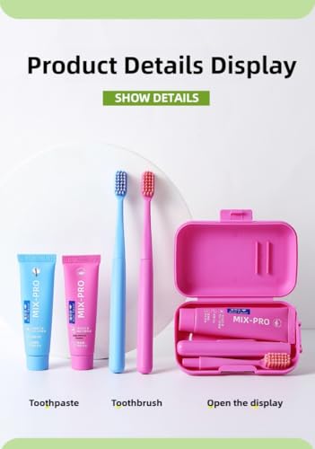 Vonmerie Reiseset–Zahnbürste,reisezahnbürste,Klappbar Reise Set,Travel Toothbrush,Mini Zahnbürste,Für Erwachsene und Kinder geeignet(Blau)