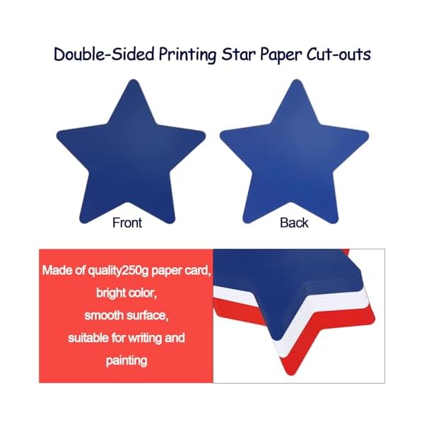  LOMIMOS-108pcs-Patriotic-Star-Cutouts-Paper-4th-of-July-Cut-Outs-Double-Printed-with-120Pcs-Glue-Points-for-Independence-Day-Kids-School-Bulletin-Board-Wall-Party-DIY-Decor-Craft