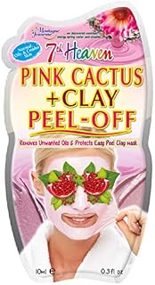 7th Heaven Pink Cactus and Clay Peel-Off Face Mask with Pulped Pomegranate to Remove Unwanted Oils and Protect Skin
