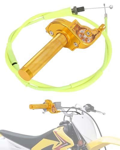 Image of Mini Bike Throttle Kit 7 /8 inch 22mm MiniBike Throttle Assembly + Throttle Cable CNC Quick Twist Universal for Dirt Pit Bike Motorcycle CT200U CT200U-EX BT200X CRF KLX SSR 50 110 125 250 Gold