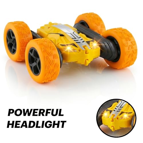 Image of Amazon Brand - Jam & Honey Off Roader Rechargeable Remote Control Car | RC Monster Truck with LED Headlights, Type-C Charging, Anti-Skid Tyres, 120 Ft Range | 2.4GHz Remote Controller - Yellow(MT0624)