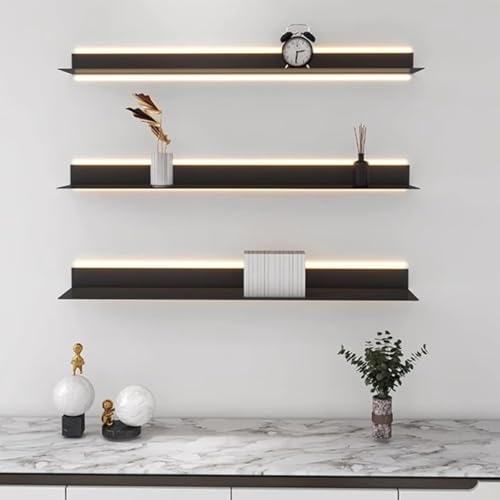Étagère flottante à LED 60 cm en métal pour bar et salon