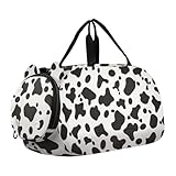 Simple Cow Print Pattern Vector Art Style Small Crossbody Bag with Shoes Compartment Fashion Casual Phone Chest Bag for Have a meal