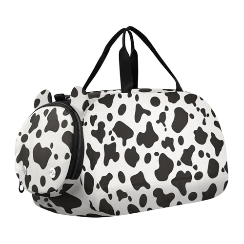 Simple Cow Print Pattern Vector Art Style Small Crossbody Bag with Shoes Compartment Fashion Casual Phone Chest Bag for Have a meal