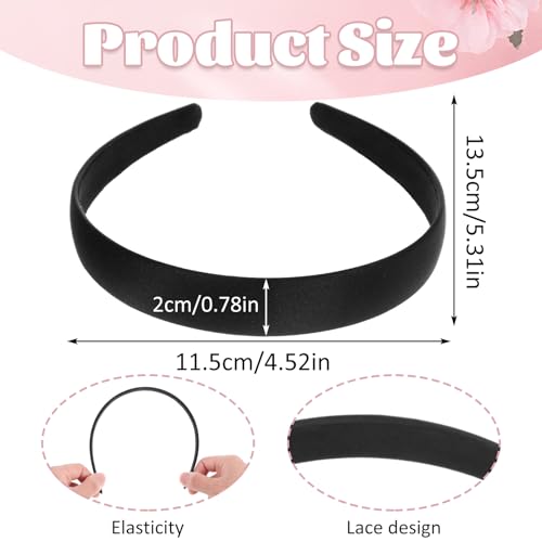 Wy Lighting Level 588808_EBMWJ0RY 2Pcs Headbands For Women Girls Satin Black Headband Women Plain Wide Hair Band Hoops Fashion Elastic Solid Hairband Accessories thumb #1