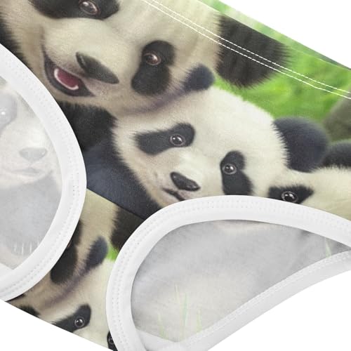 Cotton Girls Underwear Toddlers Cute Panda Family Green Panties for Girl Durable Undies Kids Briefs 2t4