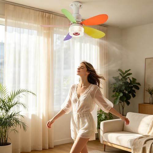 Ventilador de techo con altavoz inalámbrico de 3 velocidades 3