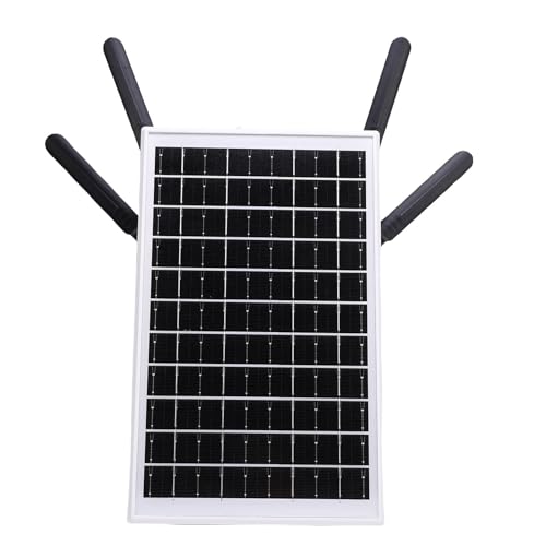 Focket Módem Router 4G LTE de 12 W con alimentación Solar, Extensor de Wi Fi Exterior de 300 Mbps con Ranura para Tarjeta SIM, batería de 18000 mAh, Alcance de 150 m (Antenas Blancas)