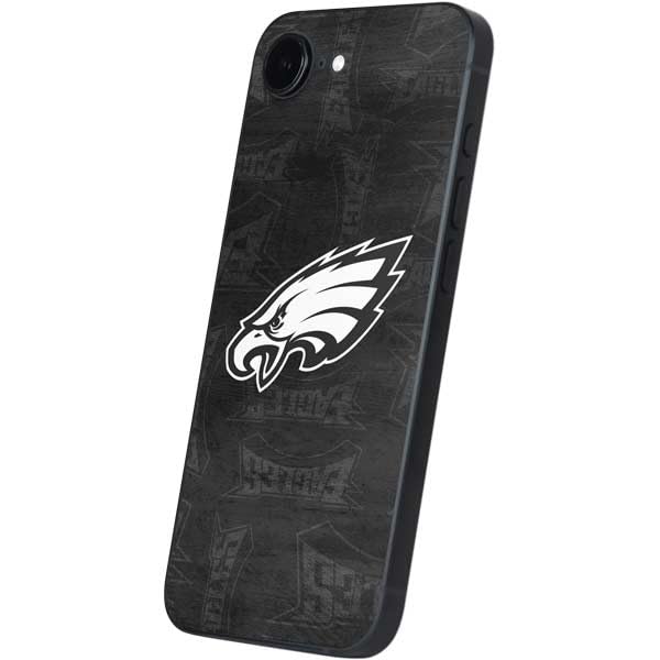 Skinit Decal Phone Skin Compatible with iPhone 16e - Officially Licensed NFL Philadelphia Eagles Black & White Design